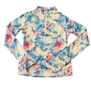 DSG GIRLS COLORFUL 1/4 ZIP PULLOVER ATHLETIC JACKET SIZE LARGE